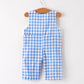 Fall Thanksgiving& Halloween Blue Pumpkin Smock Embroidery Baby Boy Romper