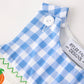 Fall Thanksgiving& Halloween Blue Pumpkin Smock Embroidery Baby Boy Romper