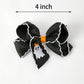 Halloween Ghost Embroidered Black Bow Hairpin