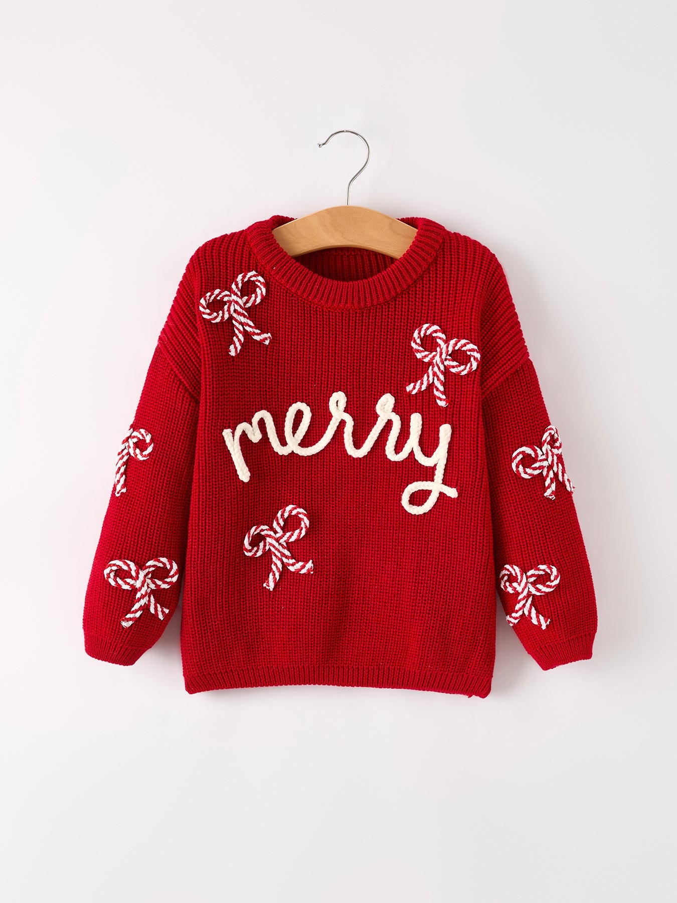 Mom and Me Winter Christmas Red "merry" Pullover Sweater