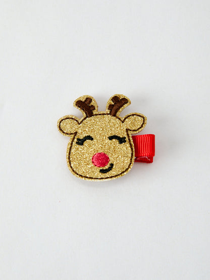 Winter Christmas Girls Hair Clips 1.8 Inch