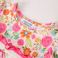 Autumn Thanksgiving Pumpkin Embroidery Smock Floral Girls Dress