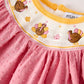 Fall Thanksgiving Turkey Leaf Embroidery Smocking Bow Girls Dress