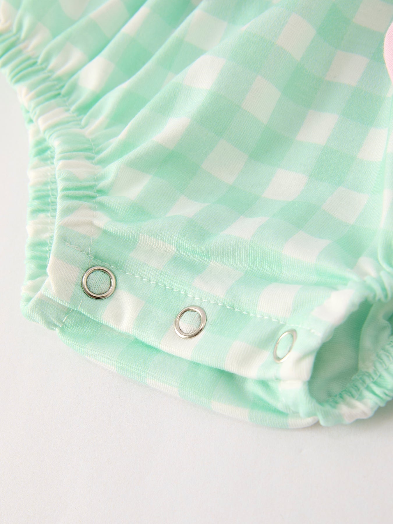 Fall Thanksgiving Green Chicken Smock Embroidered Plaid Baby Girls Romper