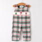 Christmas Jonjon Plaid Smocking Embroidered Boys Romper