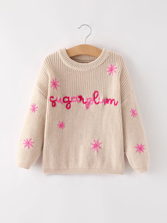Girls Christmas Snowflake Winter Pullover Sweater