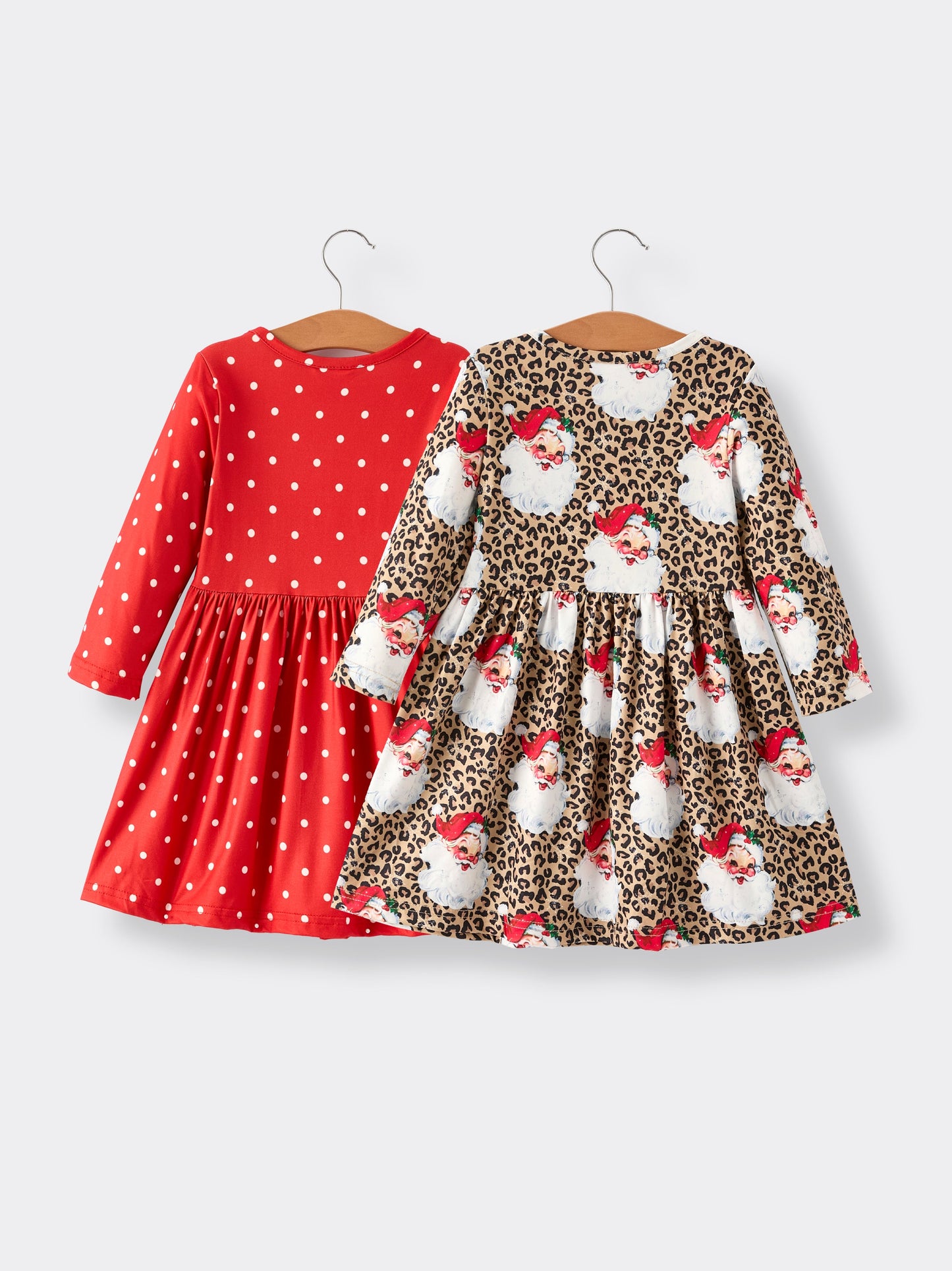 Winter Christmas Print Girls Dress Set (2 Pieces)