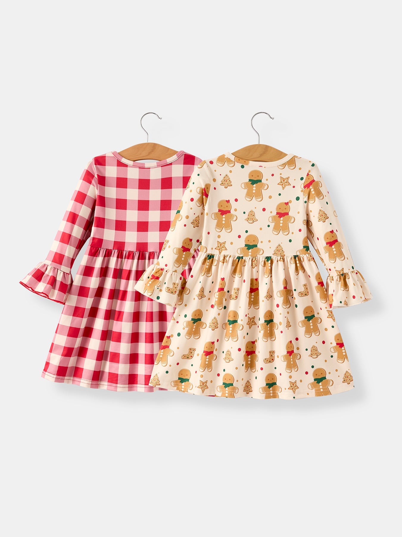 Winter Christmas Print Girls Dress Set (2 Pieces)