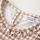 Christmas Vintage-Style Plaid Dress with Embroidered Gingerbread and Bows