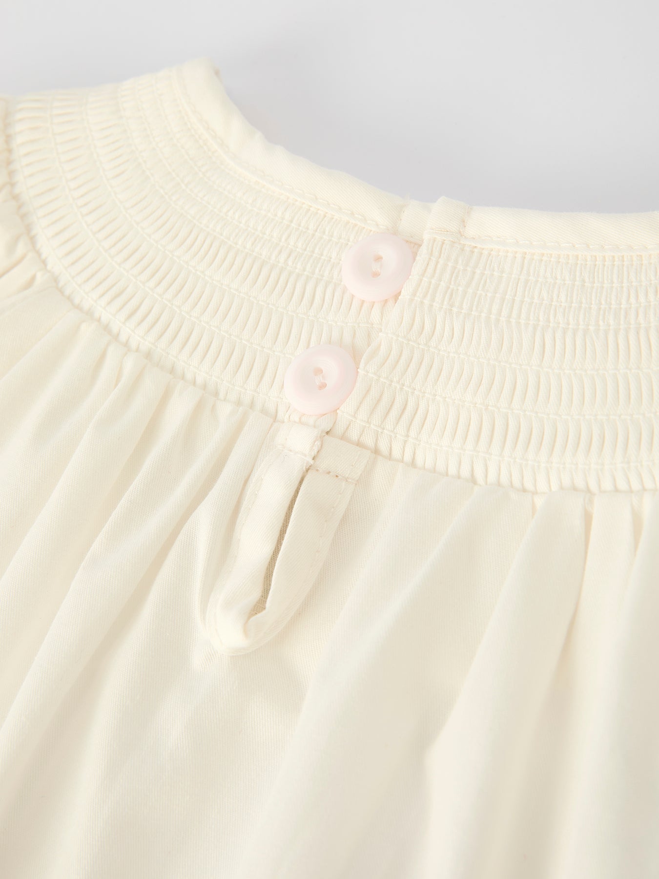 White Christmas Girl's Dress: Delicate Embroidery with Red Bow Details