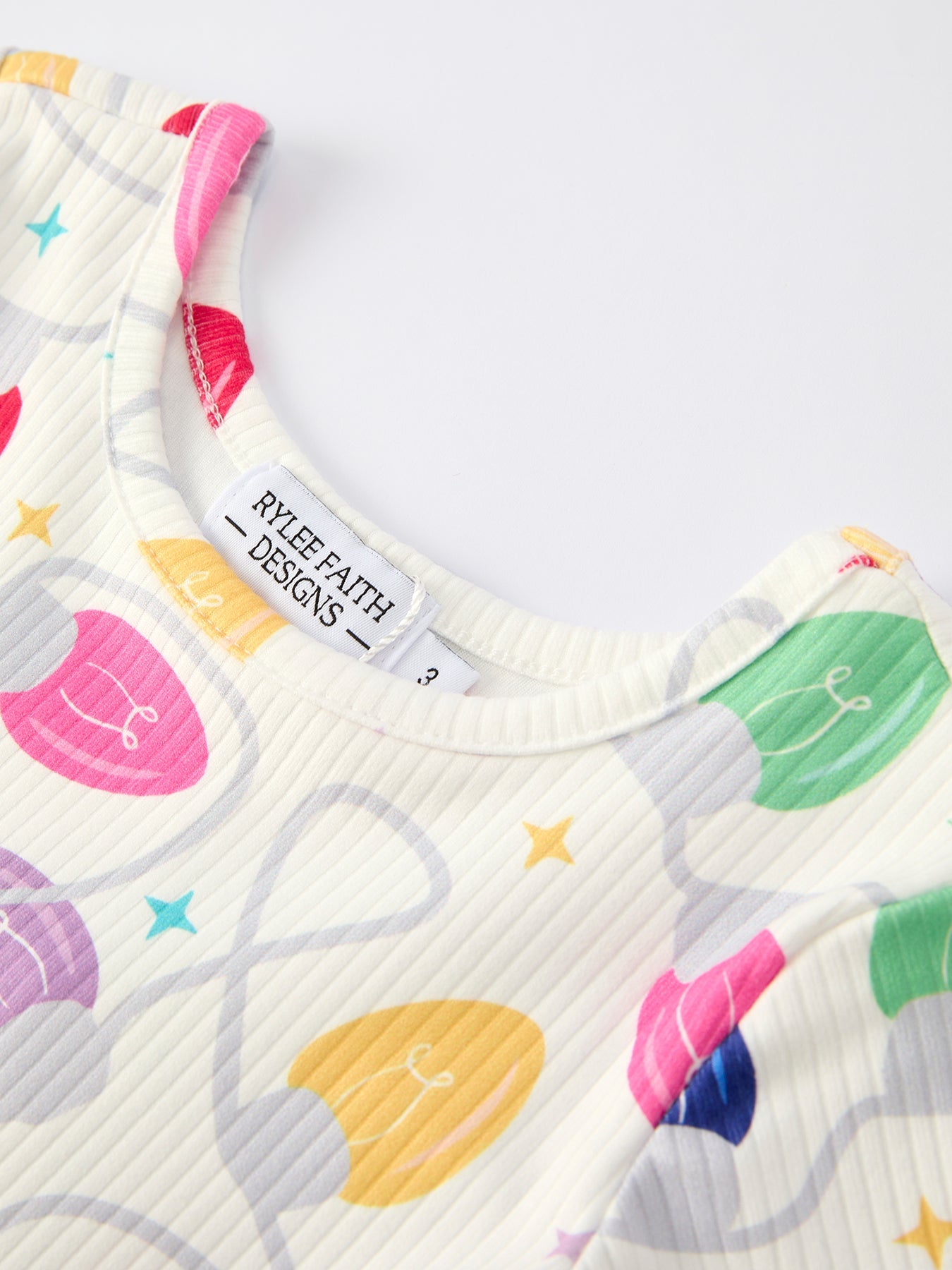 Christmas Colorful Light Bulb Girls Dress