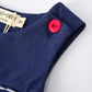 Christmas Holiday Celebration Baby Boys Romper: Navy with Santa Sleigh