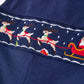 Christmas Holiday Celebration Baby Boys Romper: Navy with Santa Sleigh