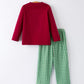 Christmas Tree Dog Smocking Embroidered  Plaid Boys Set
