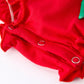 Christmas Smocked Girls Romper with Green Bow and Tree Embroidery