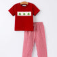 Christmas Smocking Embroidered Christmas Tree Plaid Boys Set