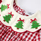 Christmas Embroidered Christmas Tree Plaid Girls Dress