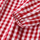 Christmas Embroidered Christmas Tree Plaid Girls Dress