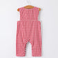 Christmas Smocking Embroidered Christmas Tree Plaid Plaid Baby Boy Romper