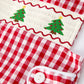 Christmas Smocking Embroidered Christmas Tree Plaid Plaid Baby Boy Romper