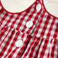 Christmas Tree Embroidery Red Gingham Long Sleeve Baby Girl Bloomers Set