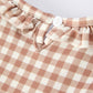 Christmas Vintage-Style Plaid Embroidered Gingerbread and Bows Girls Romper