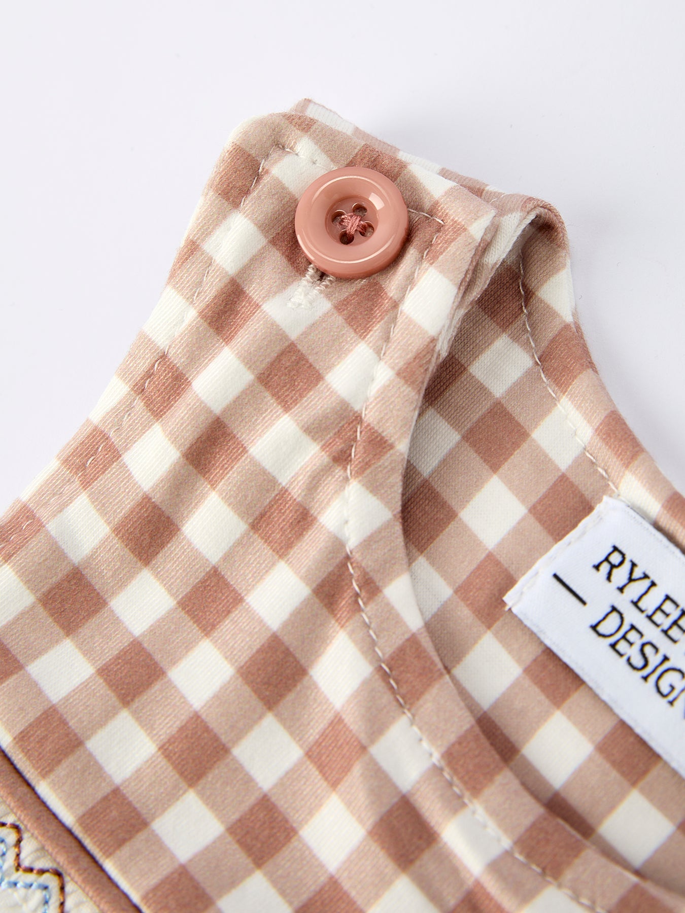 Christmas Vintage-Style Plaid Embroidered Gingerbread and Bows Boy Romper