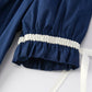 Christmas Navy Blue Nativity Smocking Embroidered Dress