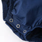 Navy Blue Nativity Smocking Embroidered Baby Girls Christmas Romper