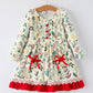 Toddler Girls Christmas Dress – Holiday Floral Print Outfit with Pockets