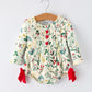 Baby Girls Christmas Romper – Holiday Bow Long Sleeve Outfit