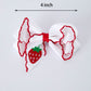 Strawberry Embroidered Girls Hairpin 4 Inches
