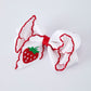 Strawberry Embroidered Girls Hairpin 4 Inches