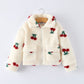 Cherry Plush Jacket for Girls – Zip-Up Winter Coat
