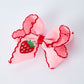 Strawberry Embroidered Girls Hairpin 4 Inches