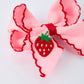 Strawberry Embroidered Girls Hairpin 4 Inches