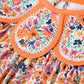 Orange Floral Bow Petals Collar Girls Dress