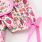 Pink Floral Bow Petals Collar Girls Dress