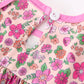 Pink Floral Bow Petals Collar Girls Dress