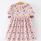 Halloween Thanksgiving Pumpkin Floral Bow Girls Dress