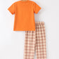 Thanksgiving Turkey Plaid Boys Pants Set