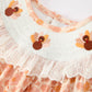 Thanksgiving Turkey Floral Lace Bubble Girls Romper