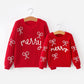 Mom and Me Winter Christmas Red "merry" Pullover Sweater