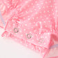 Fall Pink Ballet Embroidery Bow Bubble Romper