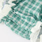 Western Plaid Horse Embroidered Girl Bubble Romper