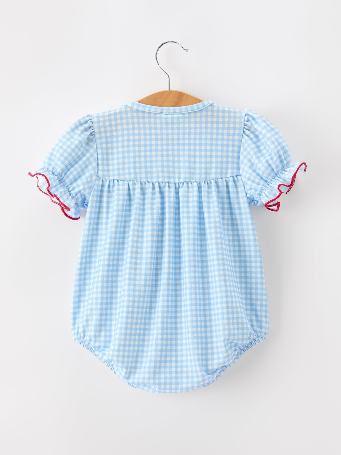 Christmas Santa Bow Plaid Girls Bubble Romper