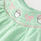 Christmas Mint Green Smocked Santa Baby Girl Bloomer Set