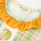Thanksgiving Turkey Applique Plaid Girls Long Sleeve Dress