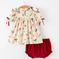 Fall Gingham Baby Bloomer Set Ruffle Collar Bow