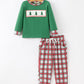 Christmas Tree Plaid Boys Set Long Sleeve Top Pants